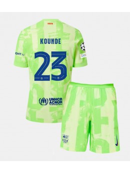 Barcelona Jules Kounde #23 Dječji Rezervni Dres kompleti 2024-25 Kratak Rukavima (+ kratke hlače)